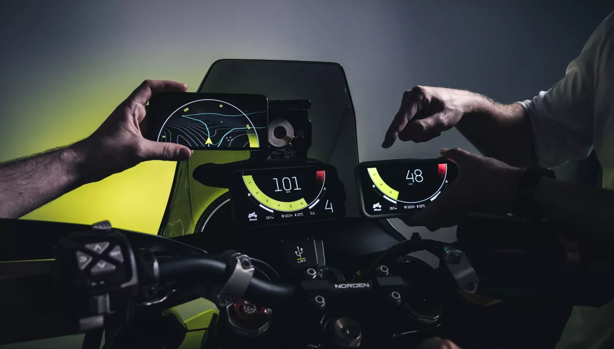 Husqvarna Norden 901 Double dashboard and Instrument Interaction concept