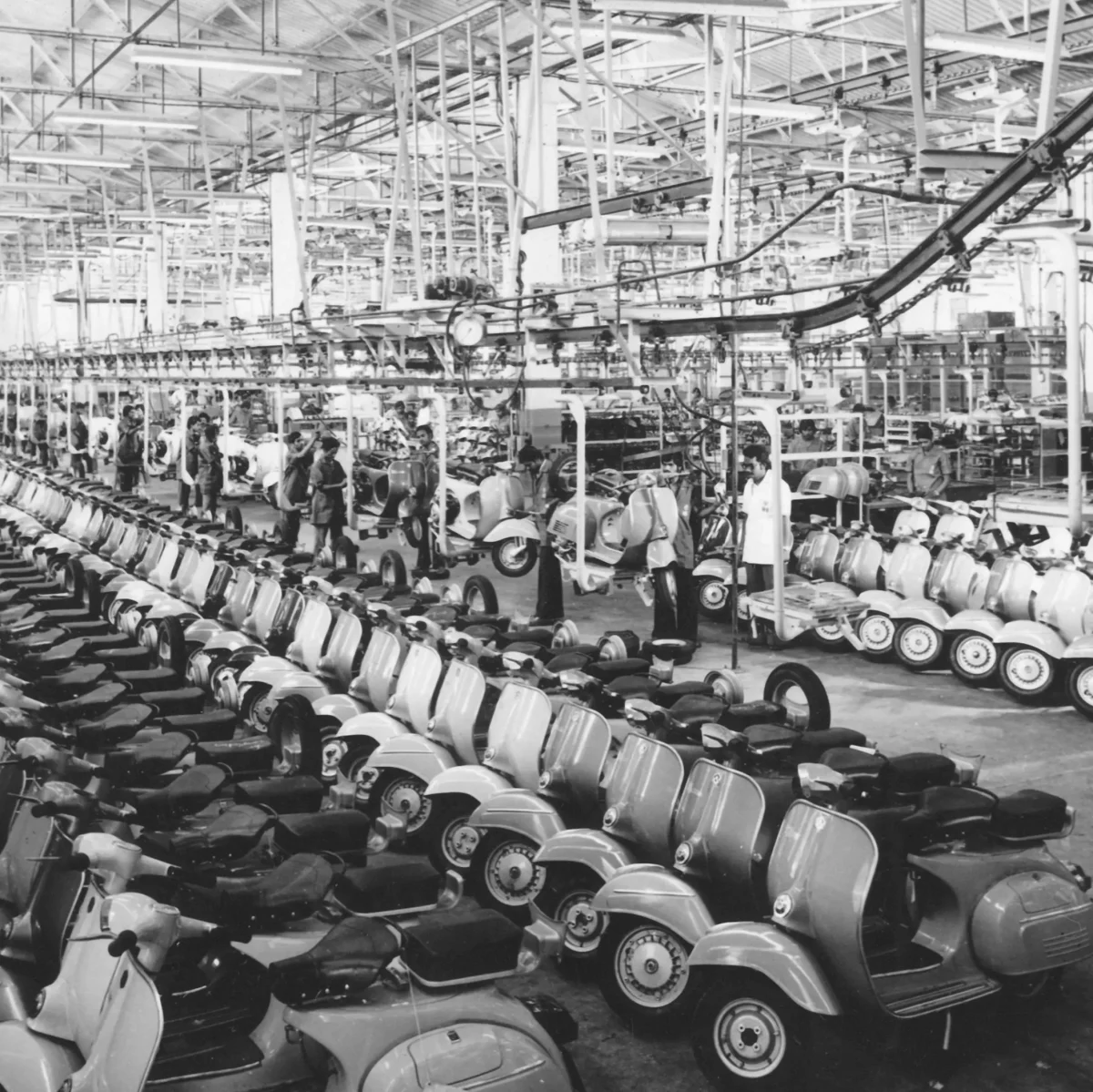 Chetak Manufacturing Factory in Black and White Square