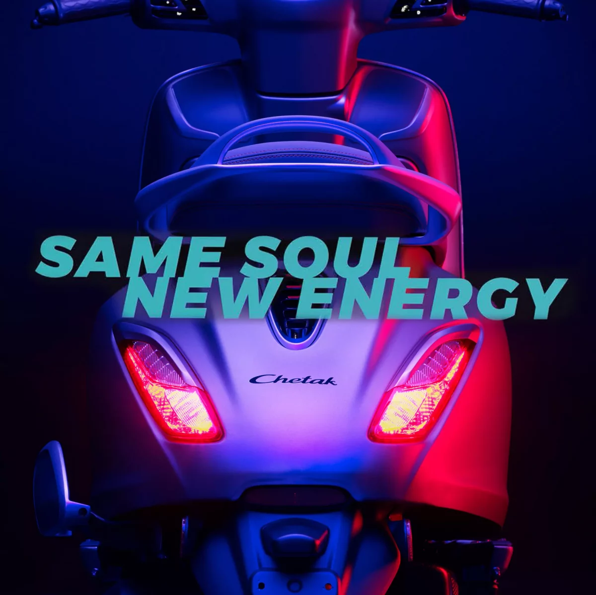 Same Soul New Energy - Chetak - Backside view of scooter
