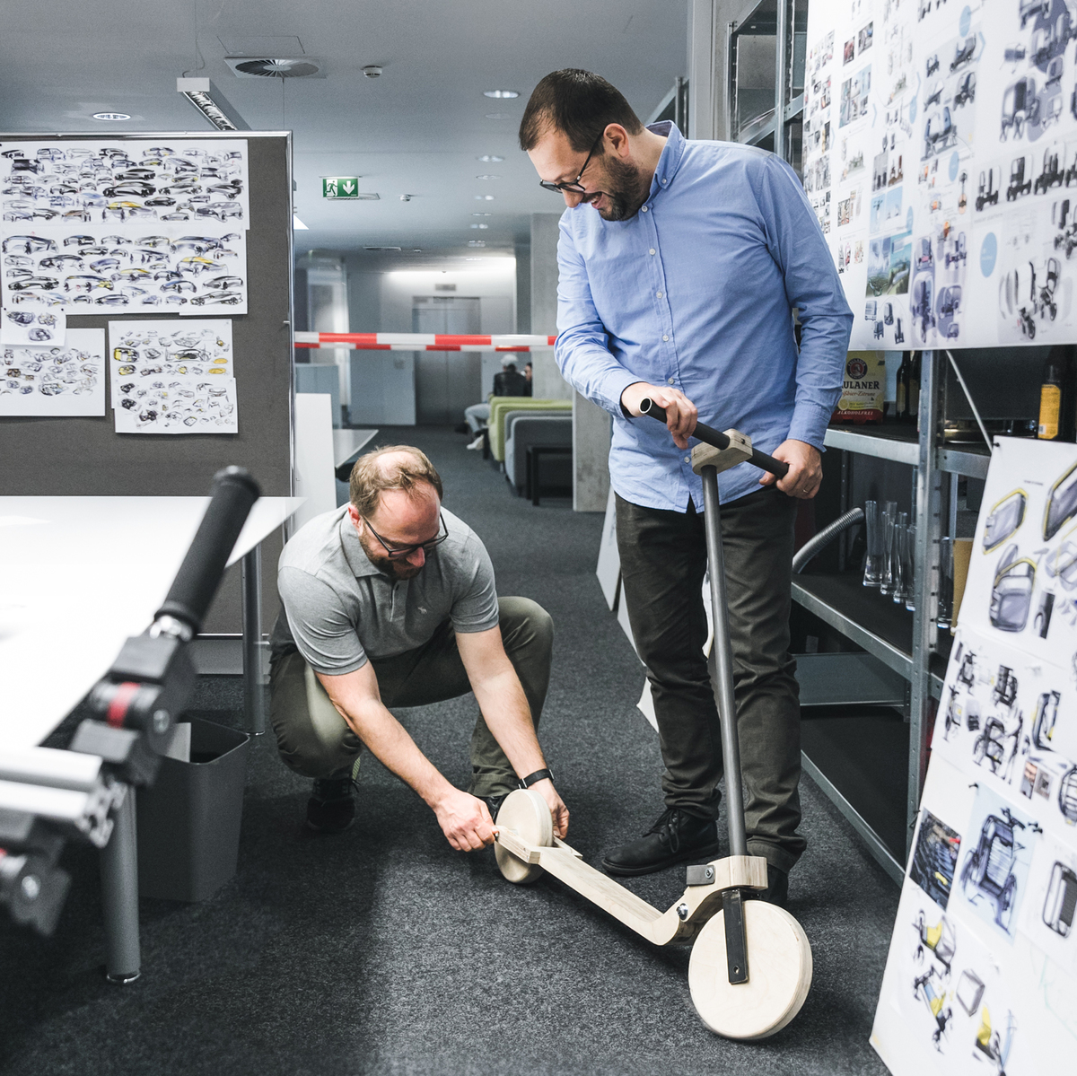 Sebastien with future mobility scooter prototype