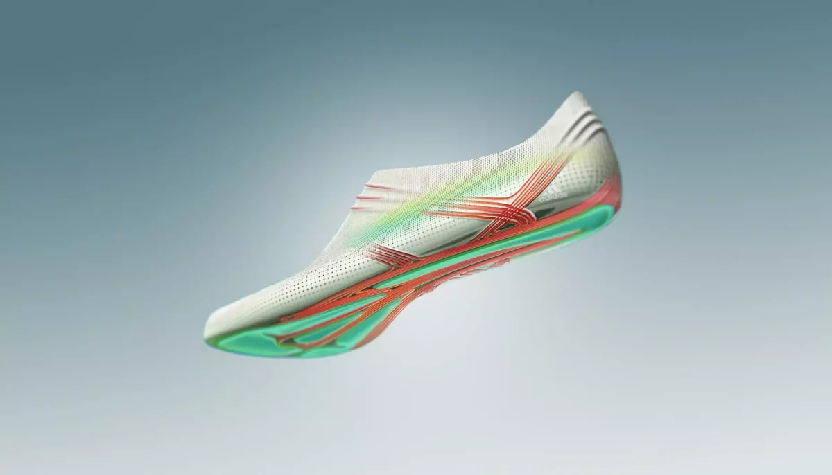 Sketch-style render of adidas 66-gram Second Skin running shoe concept