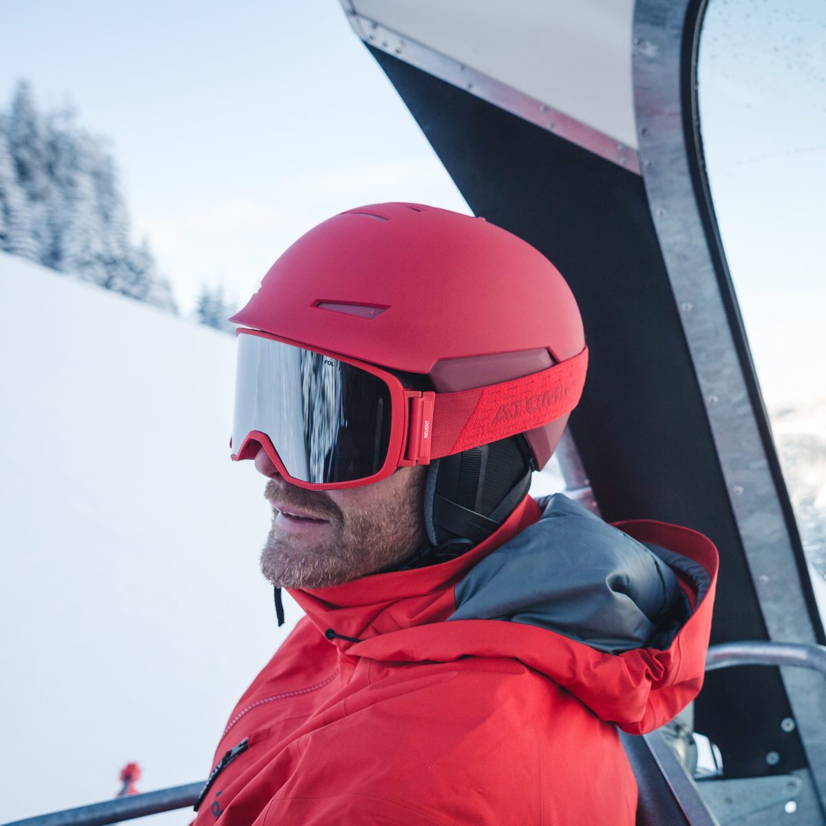 Atomic ski helmet and goggles