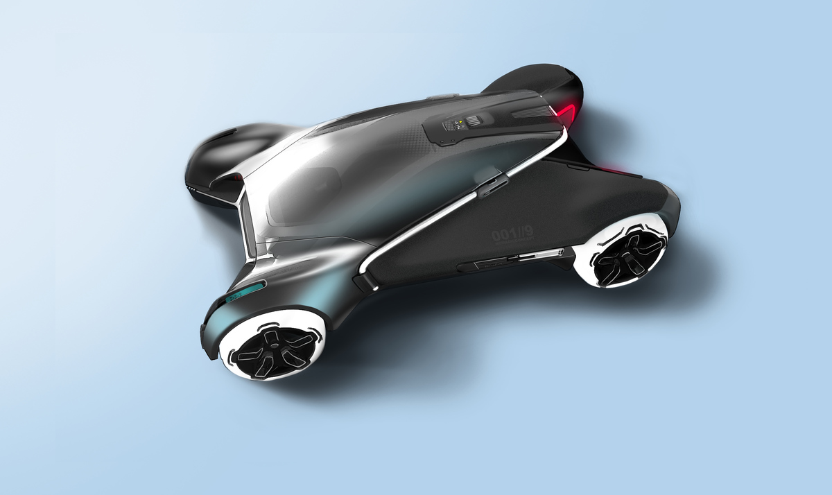 3D rendering of future mobility speculative project model developed by KISKA transportation design and digital modelling interns