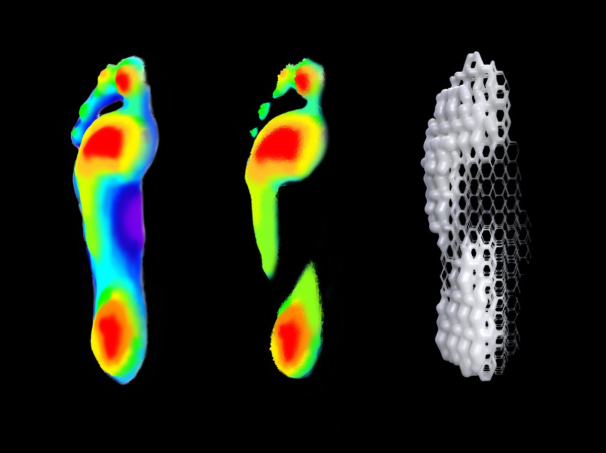 Customized running shoe sole concept developed with parametric design