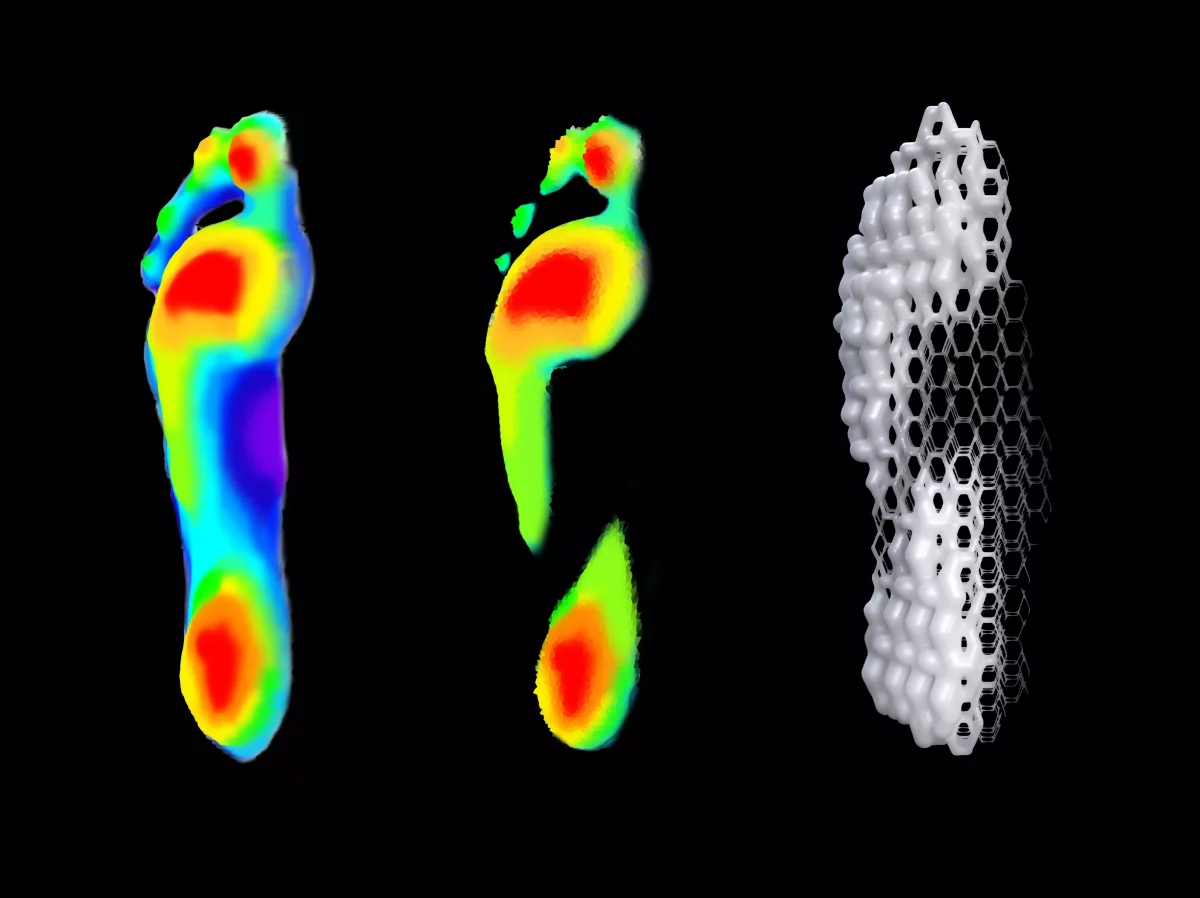 Customized running shoe sole concept developed with parametric design