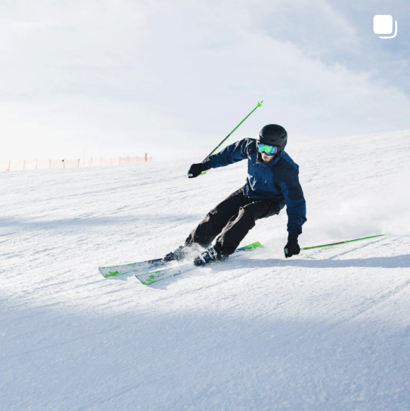 Julien Quiring skiing on Elan Race Ace skis designed by KISKA