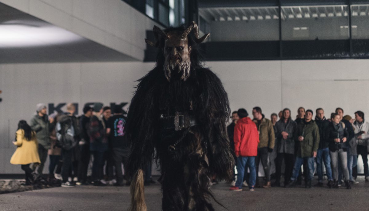 Krampus at KISKA and the staff in background looking on